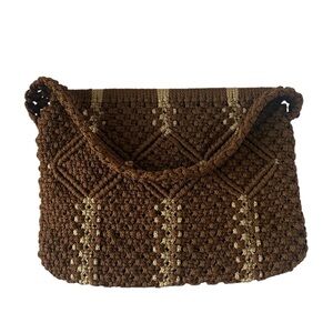 Vintage Brown Macrame Handbag